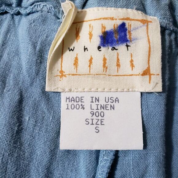 The Wheat Collection 100% Linen Skort Skirt Womens Small Blue Mini Beach Tennis - Picture 9 of 10